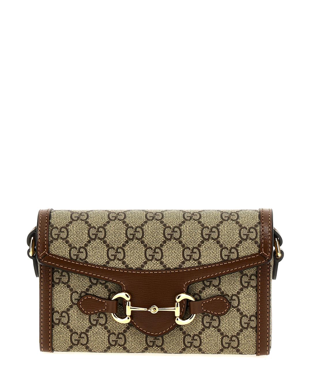 GUCCI Коричневая канва сумка на плечо, фото 1
