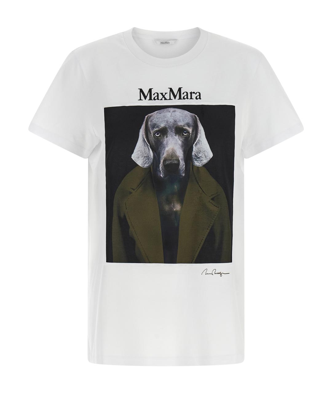 MAX MARA Белая хлопковая футболка, фото 1