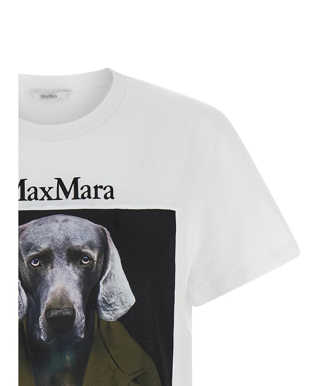 MAX MARA Белая хлопковая футболка, фото 3