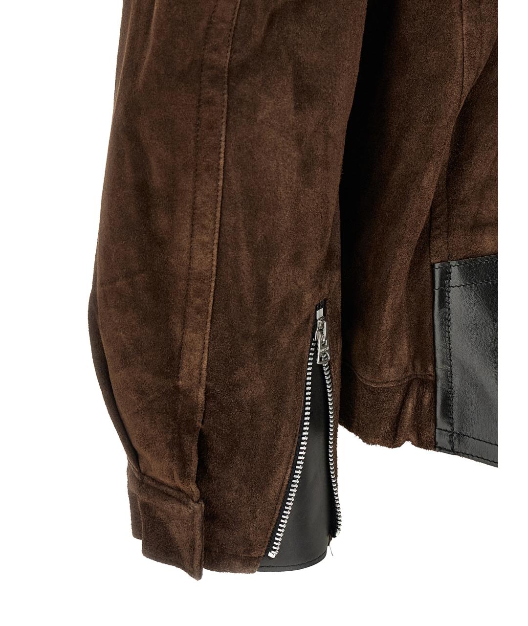 SACAI Коричневая кожаная куртка, фото 4