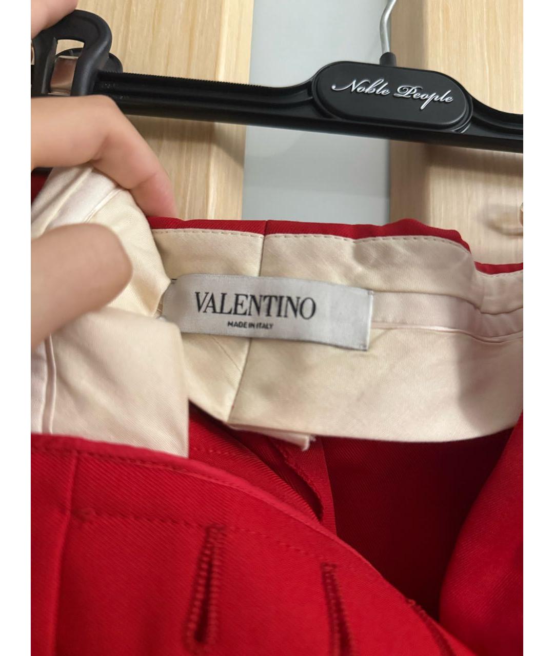 VALENTINO Красные полиэстеровые прямые брюки, фото 3