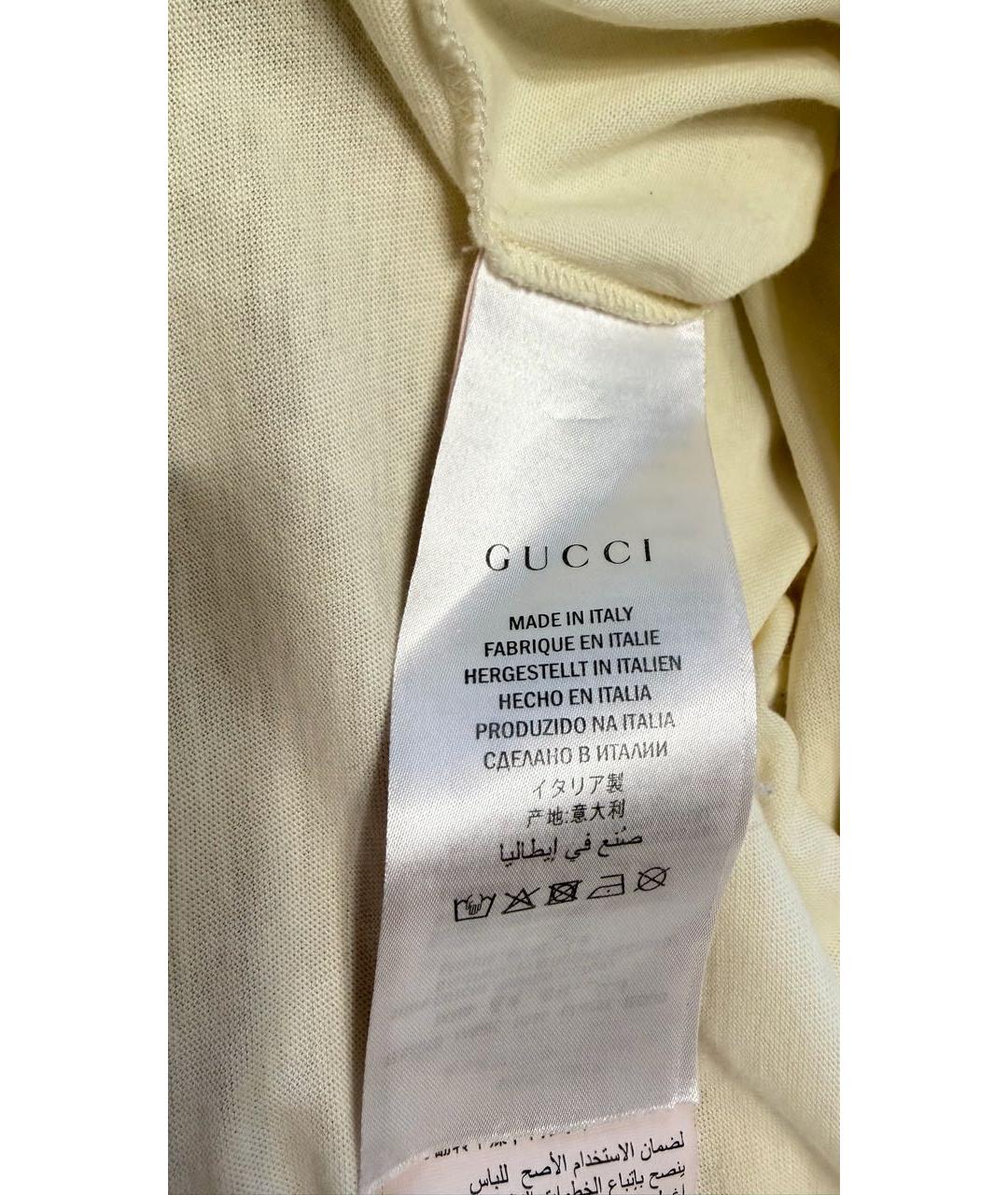 GUCCI Бежевая хлопковая футболка, фото 5