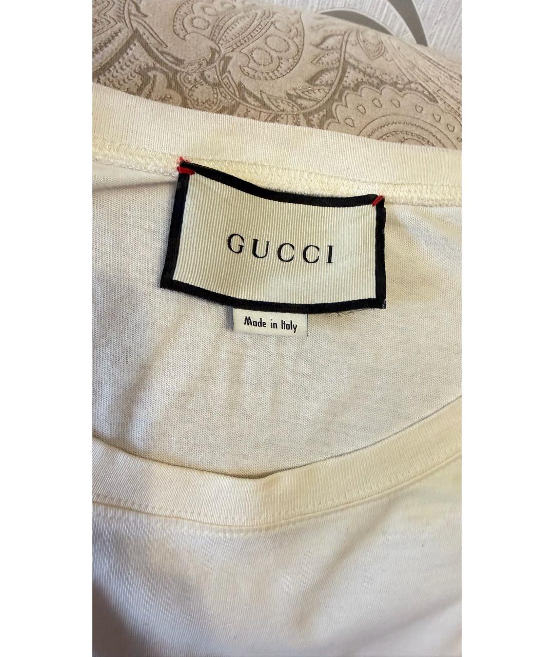 GUCCI Бежевая хлопковая футболка, фото 4