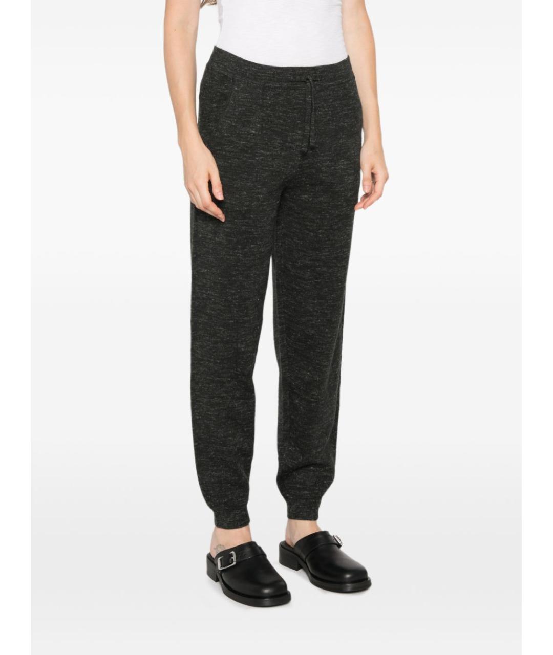 ISABEL MARANT ETOILE Черные шерстяные прямые брюки, фото 2