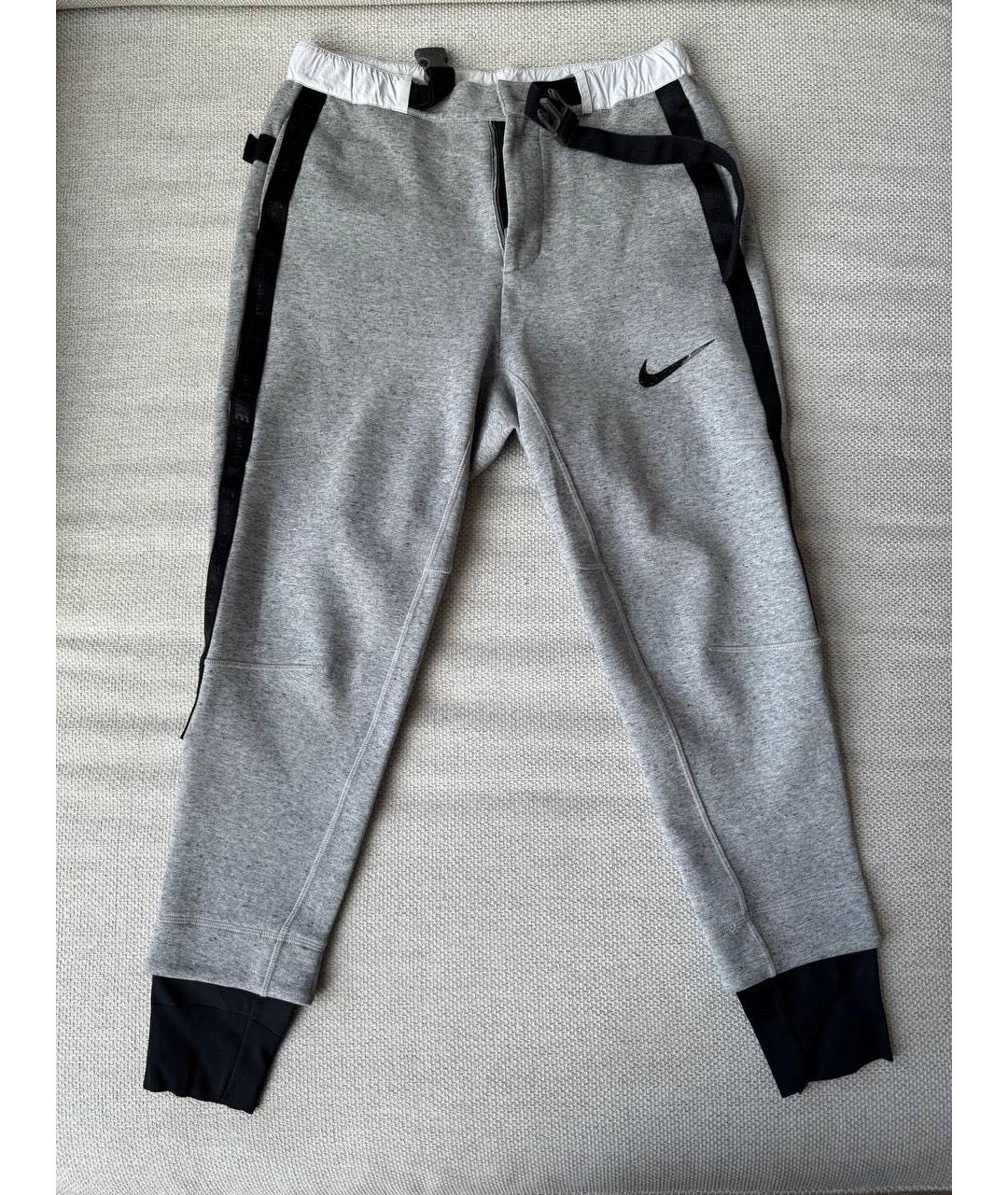 NIKE Серые хлопко-эластановые повседневные брюки, фото 4