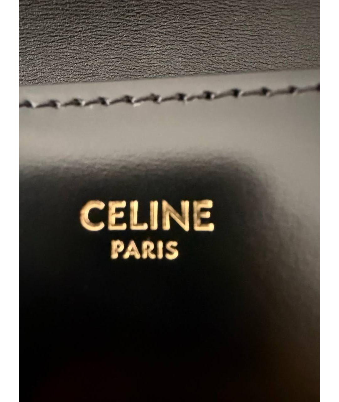 CELINE Черная кожаная сумка через плечо, фото 6