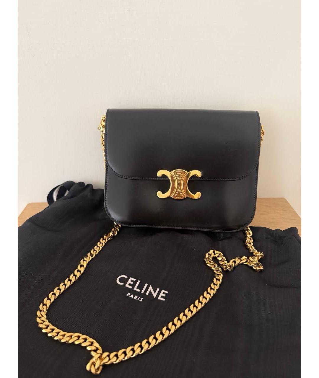 CELINE Черная кожаная сумка через плечо, фото 2