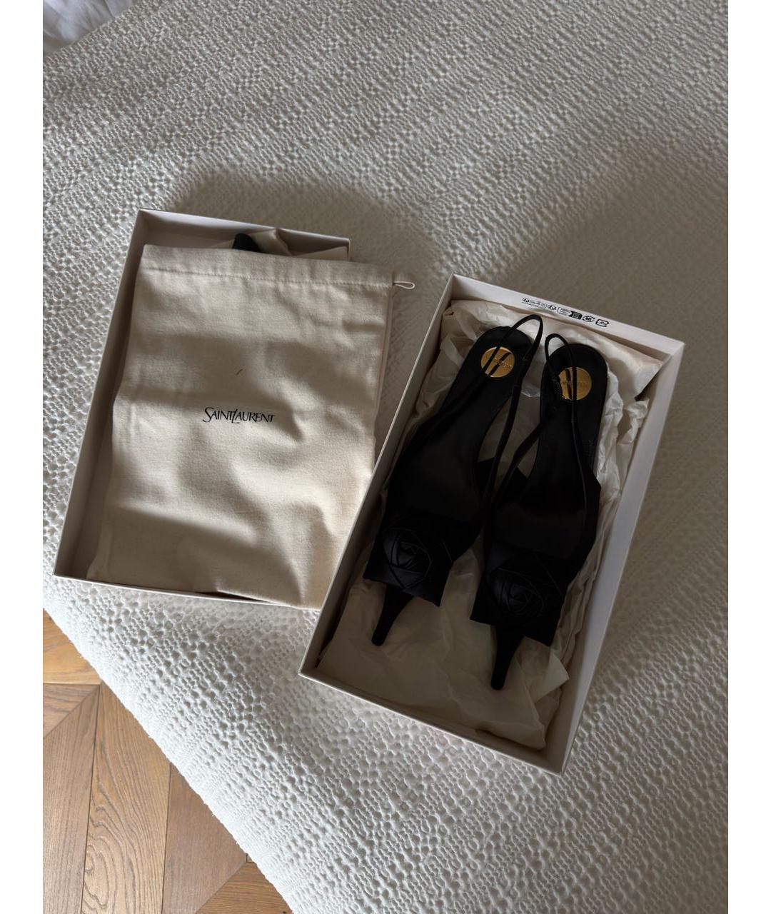 SAINT LAURENT Черные текстильные туфли, фото 6