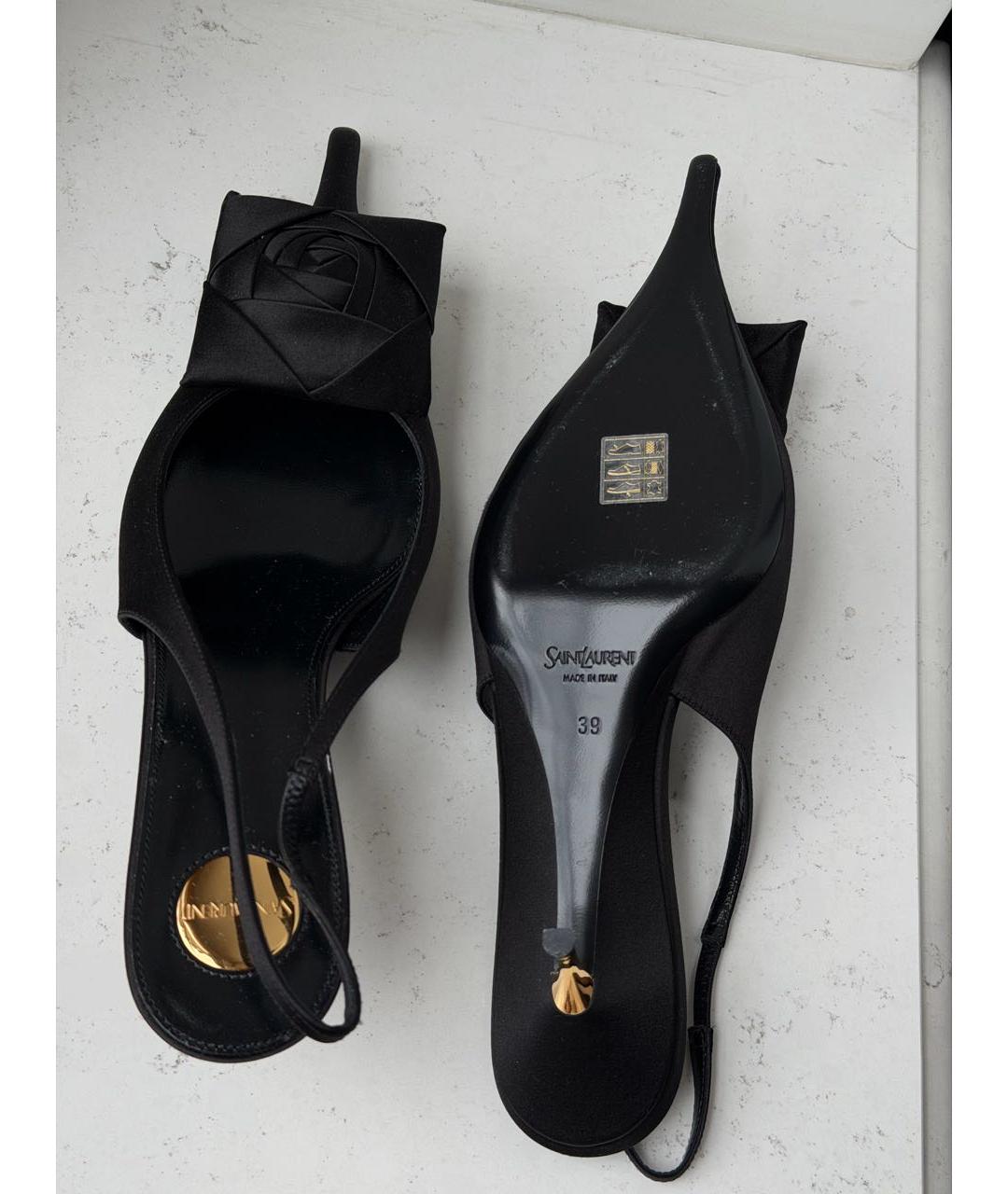 SAINT LAURENT Черные текстильные туфли, фото 5