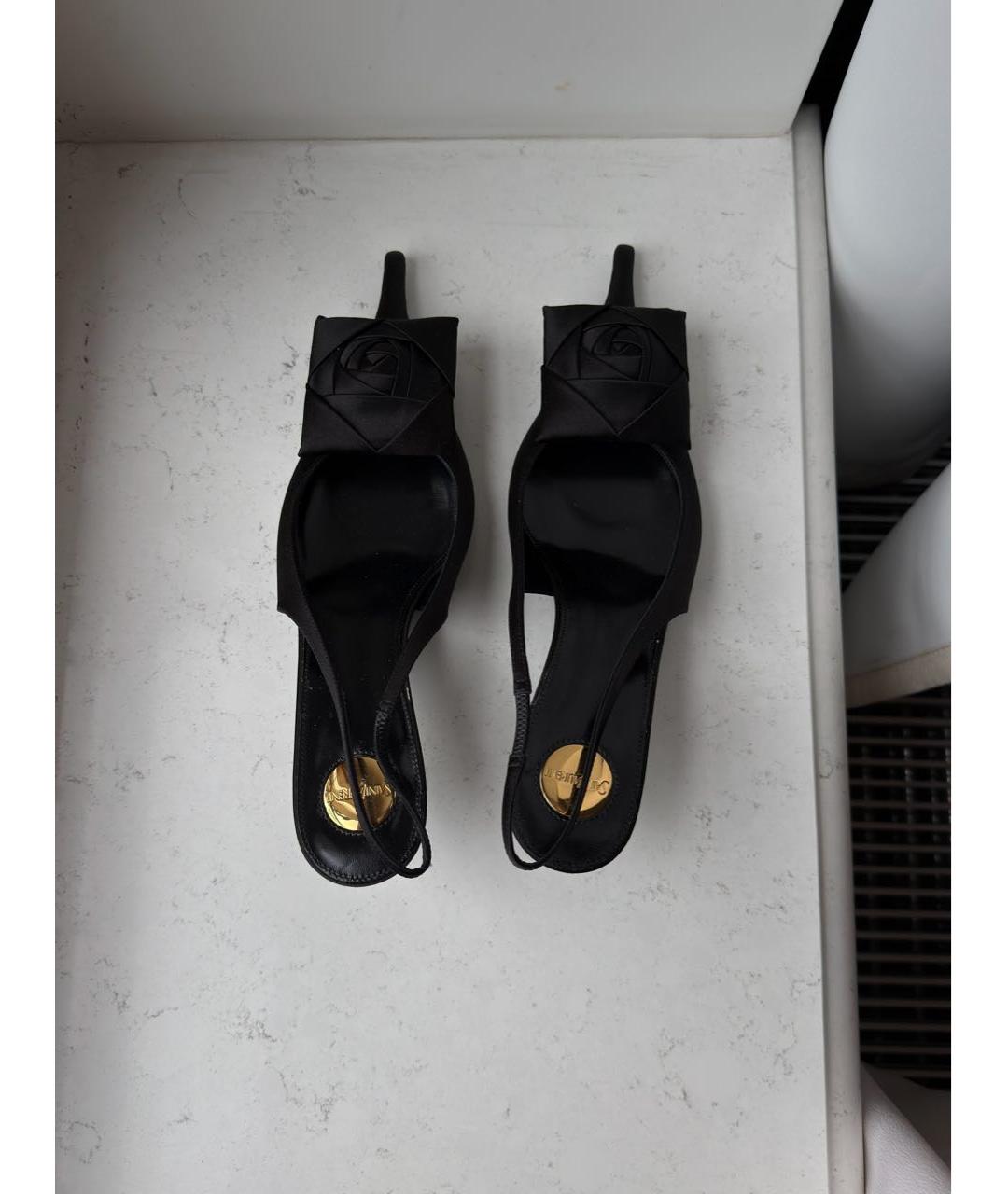 SAINT LAURENT Черные текстильные туфли, фото 3