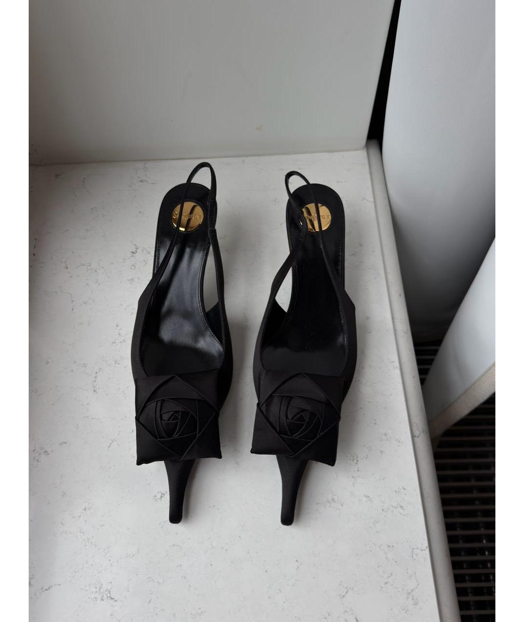 SAINT LAURENT Черные текстильные туфли, фото 2