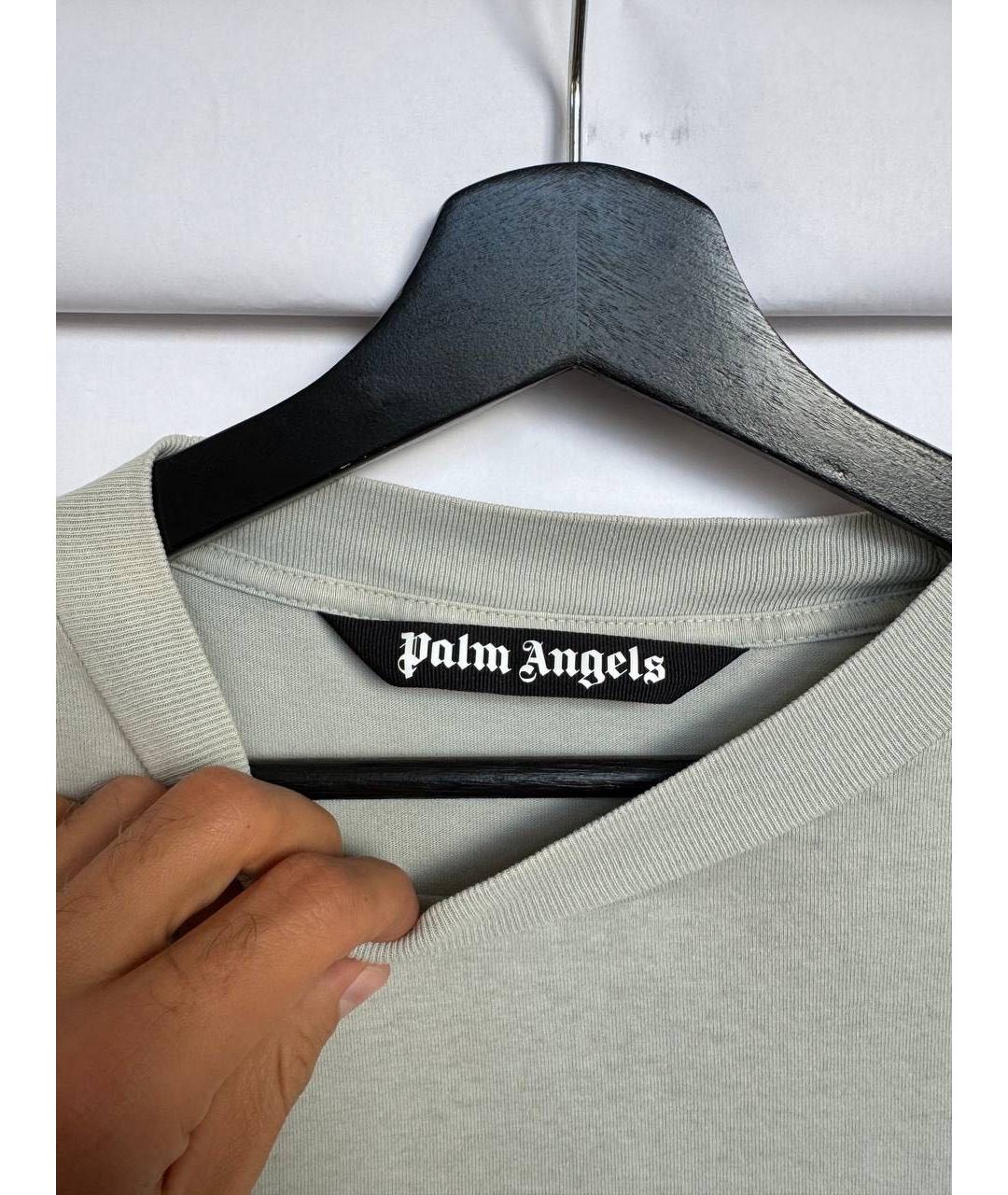 PALM ANGELS Зеленая хлопковая футболка, фото 3