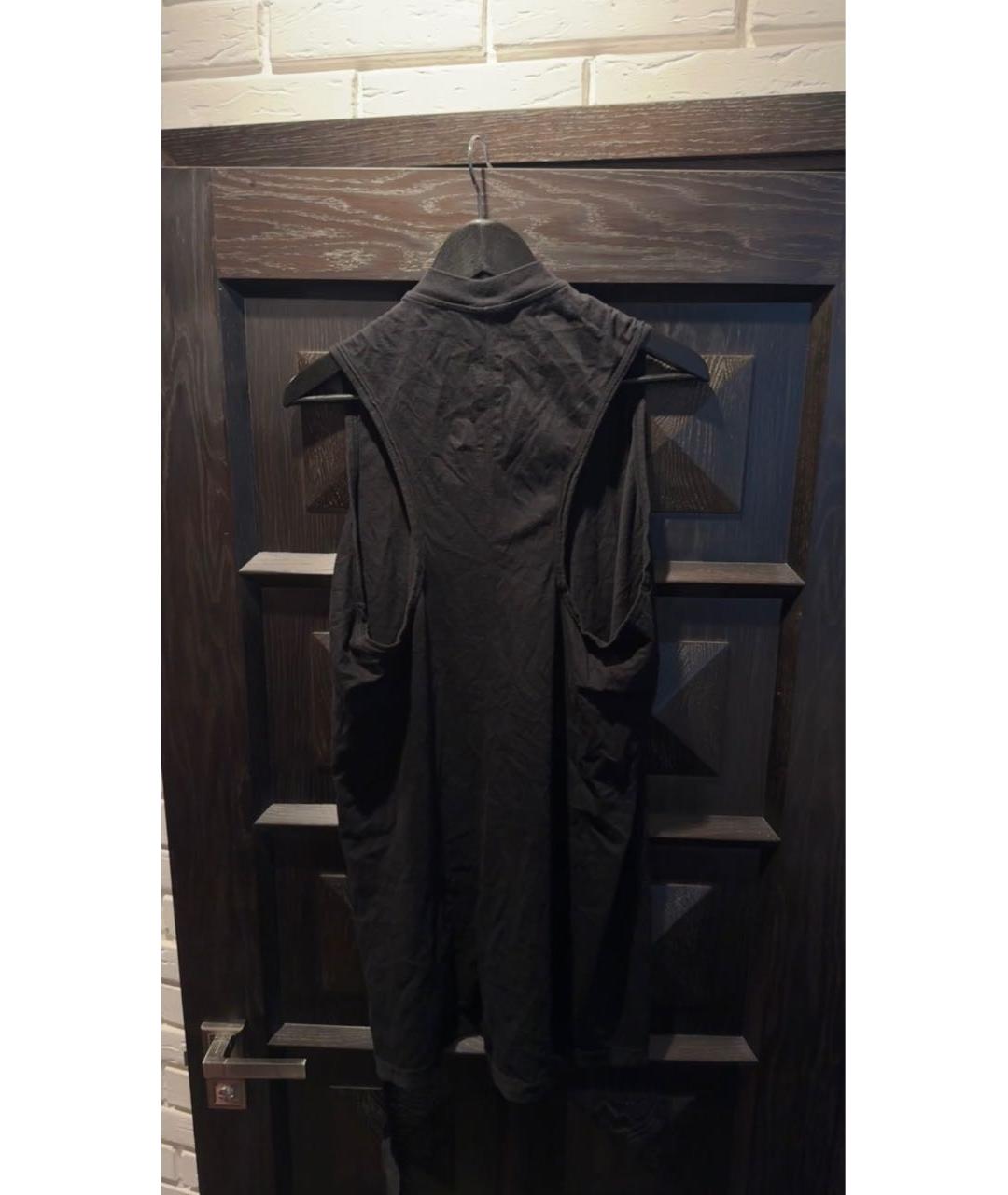 RICK OWENS DRKSHDW Черная хлопковая футболка, фото 2