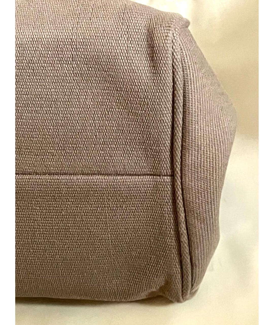 BOTTEGA VENETA Бежевая тканевая сумка тоут, фото 7