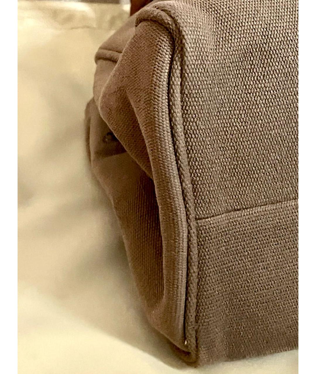 BOTTEGA VENETA Бежевая тканевая сумка тоут, фото 8