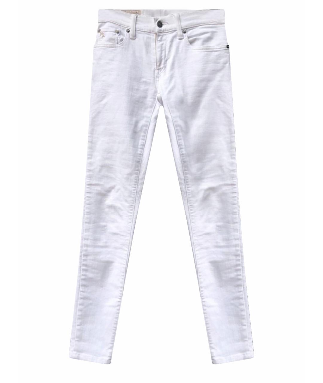 POLO RALPH LAUREN Белые хлопковые джинсы слим, фото 1