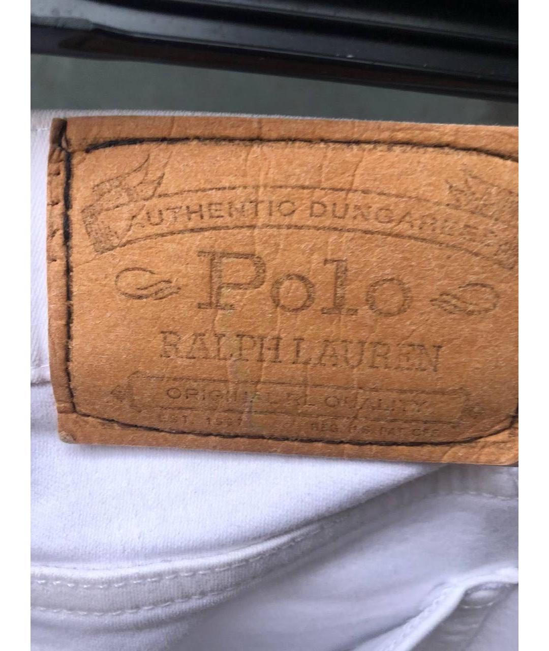 POLO RALPH LAUREN Белые хлопковые джинсы слим, фото 7