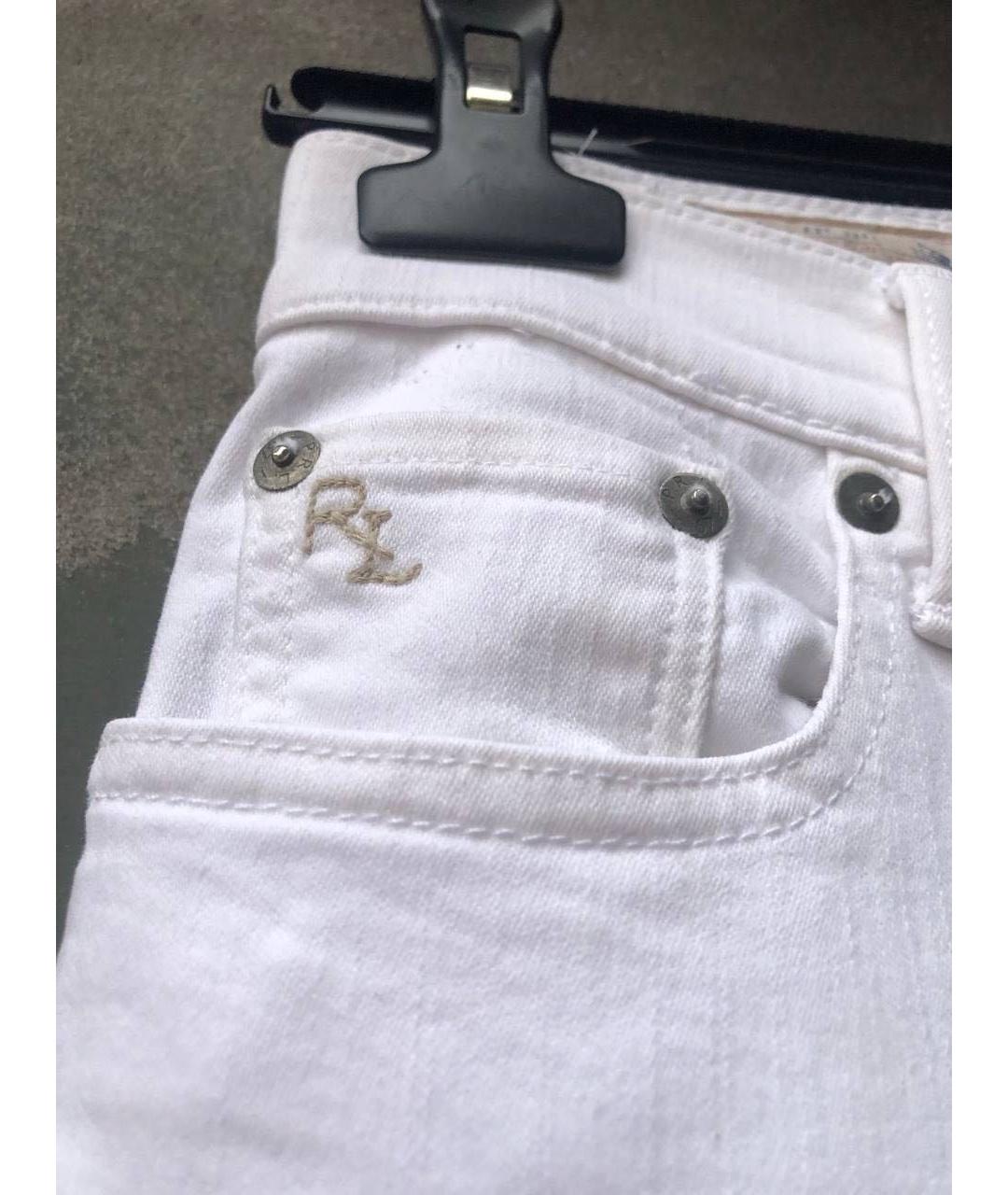 POLO RALPH LAUREN Белые хлопковые джинсы слим, фото 5
