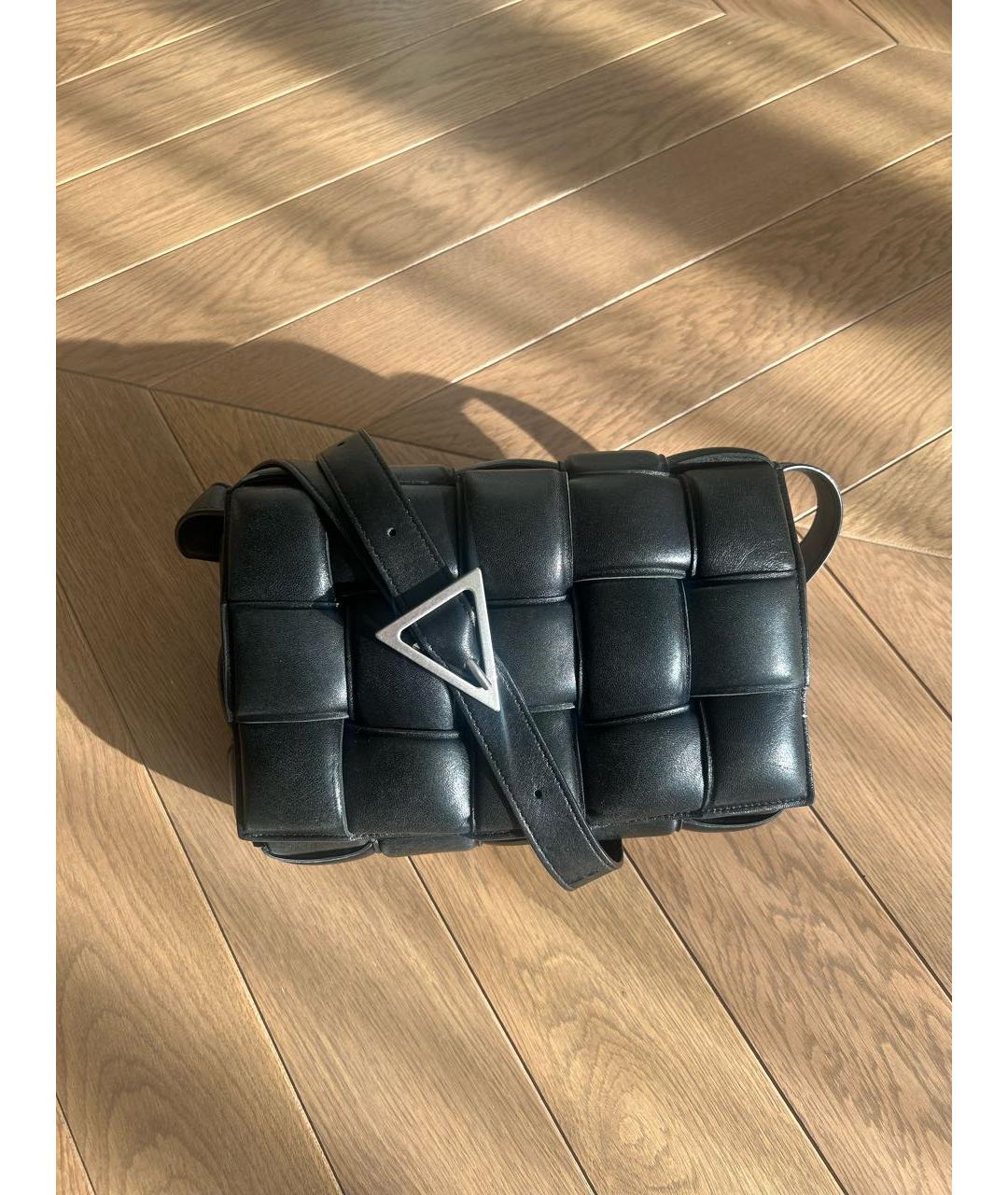 BOTTEGA VENETA Черная кожаная сумка через плечо, фото 3