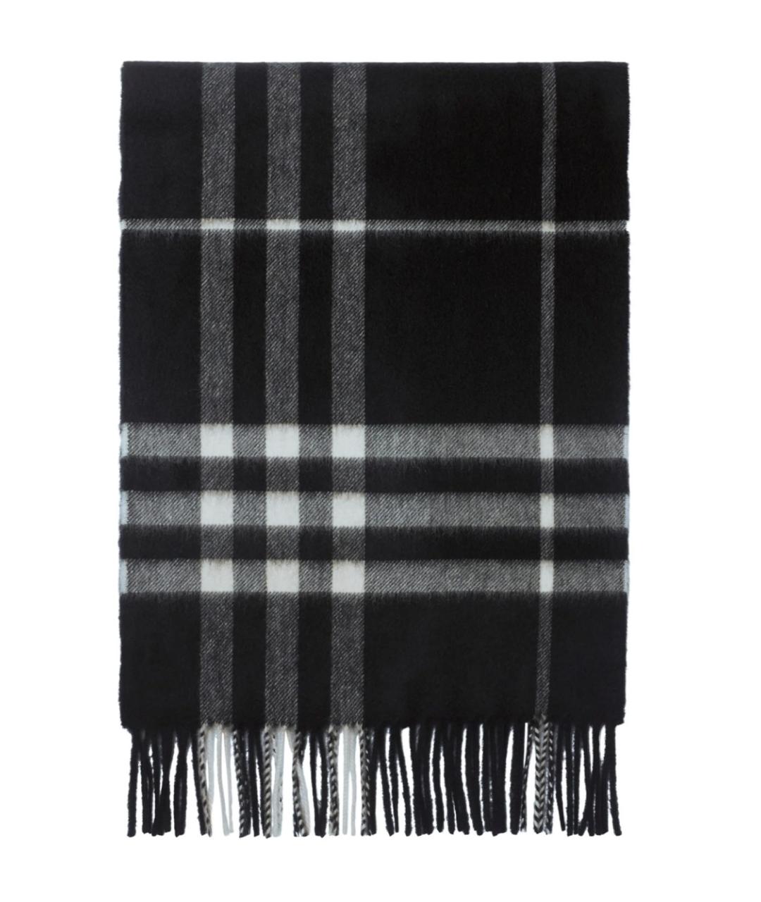 BURBERRY Черный кашемировый шарф, фото 3
