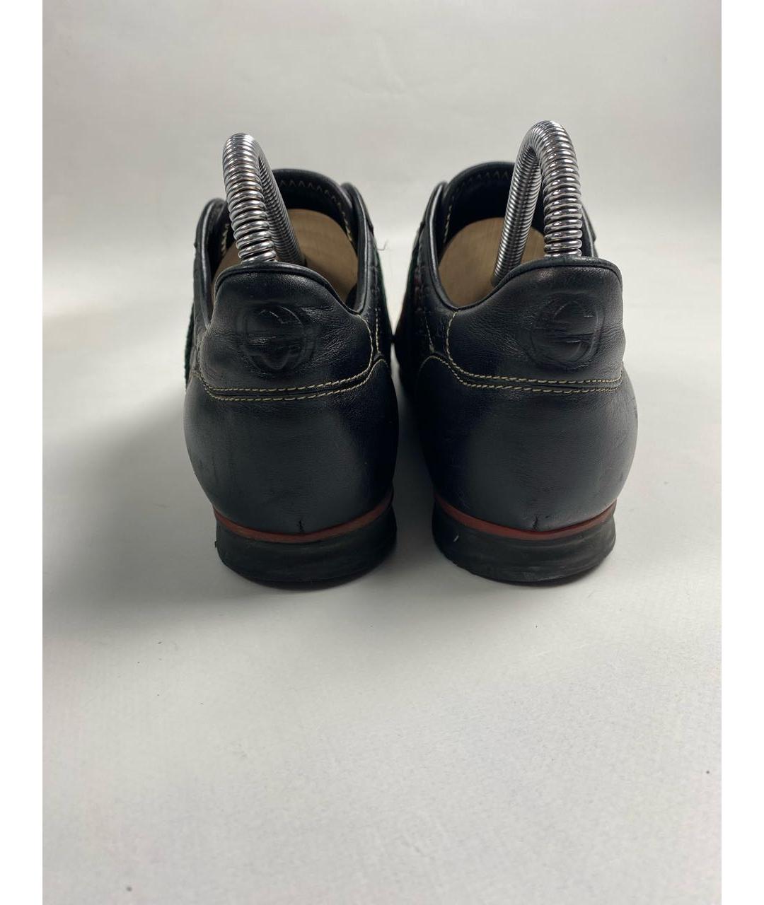 GUCCI Черные кожаные кроссовки, фото 7