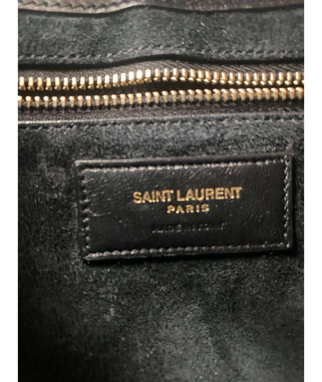 SAINT LAURENT Черная кожаная сумка через плечо, фото 5