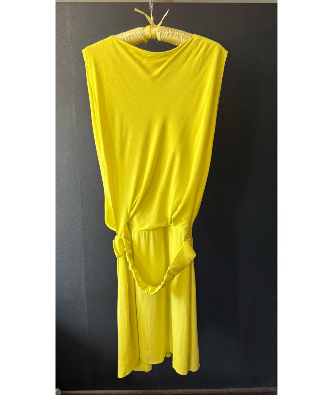 DIANE VON FURSTENBERG Желтое шелковое коктейльное платье, фото 3