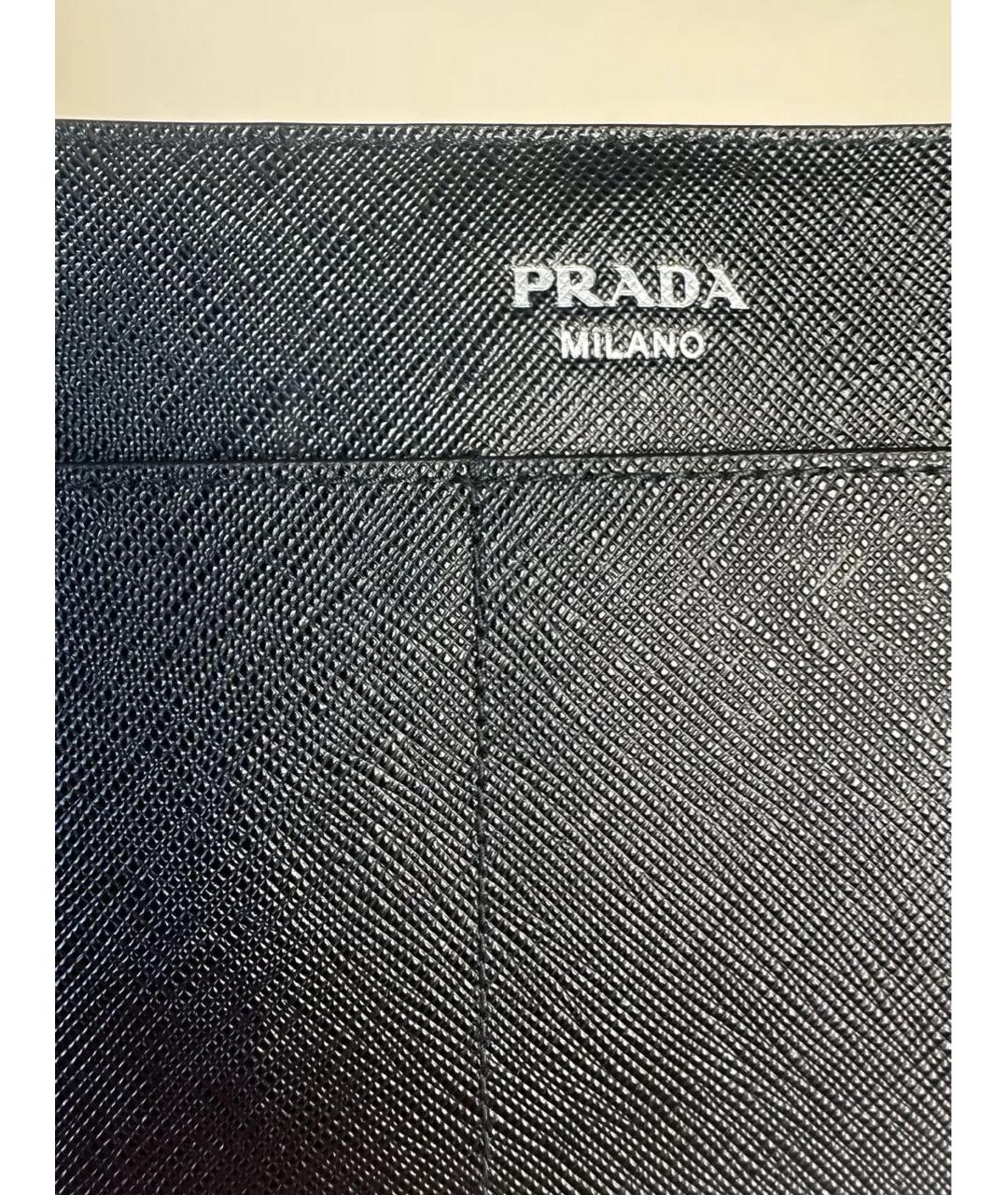PRADA Черная кожаная сумка через плечо, фото 4