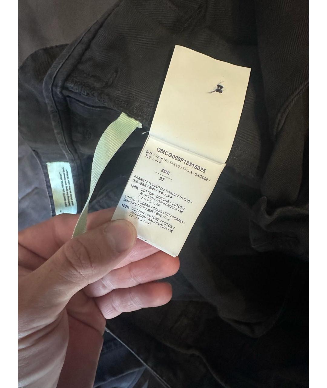 OFF-WHITE Черные хлопковые прямые джинсы, фото 4