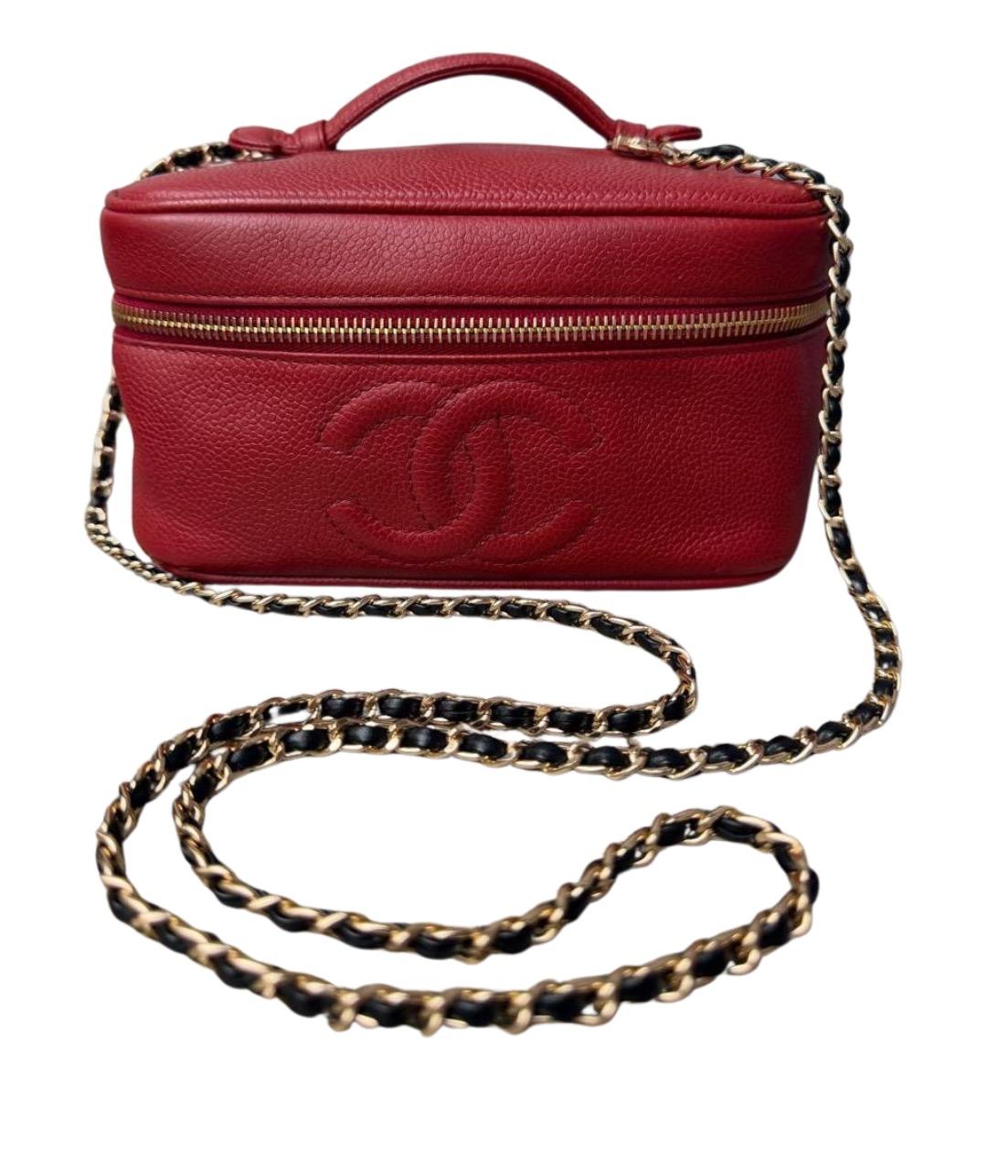 CHANEL Бордовая кожаная сумка через плечо, фото 1
