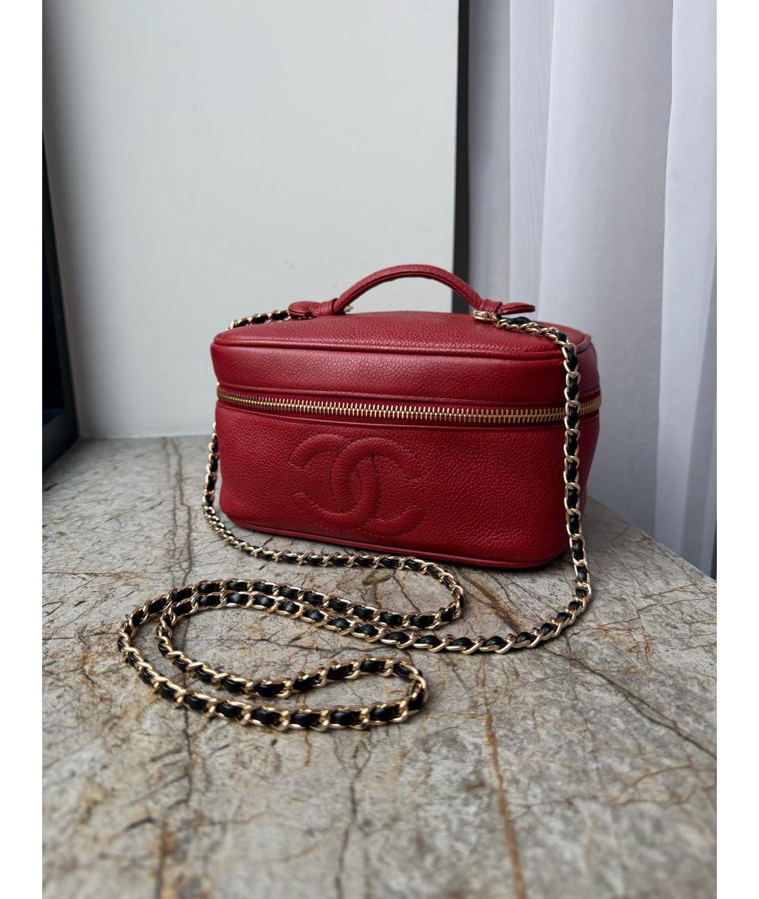 CHANEL Бордовая кожаная сумка через плечо, фото 2