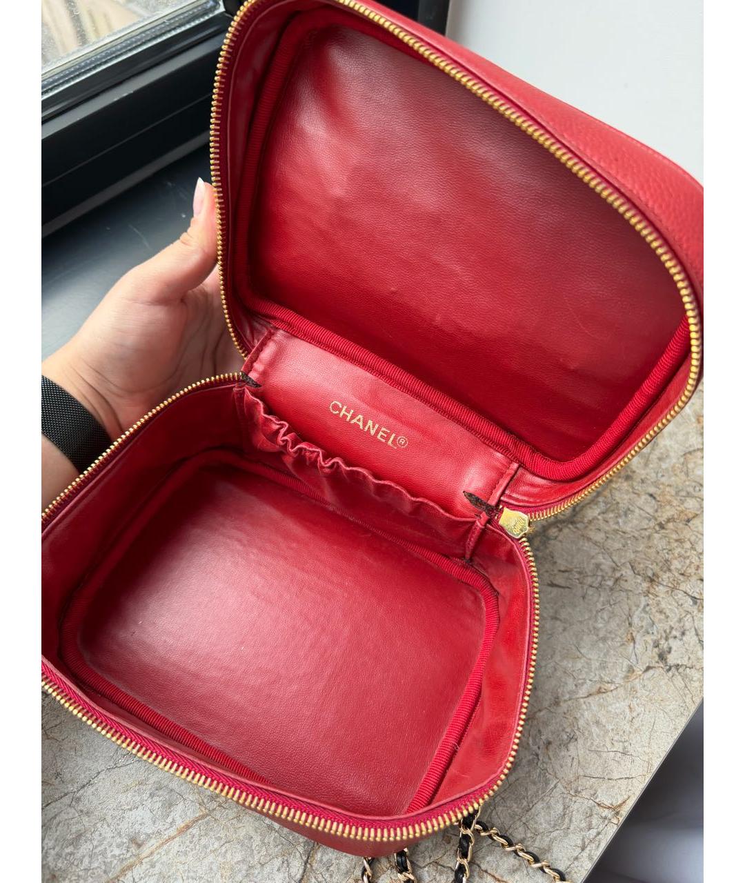 CHANEL Бордовая кожаная сумка через плечо, фото 4