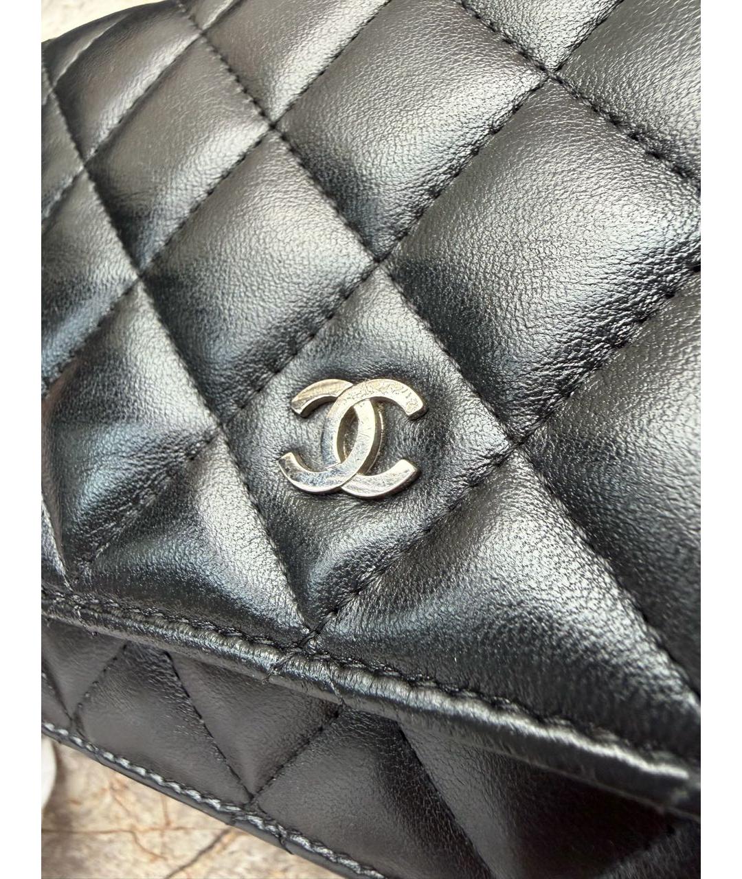 CHANEL Черная кожаная сумка через плечо, фото 8