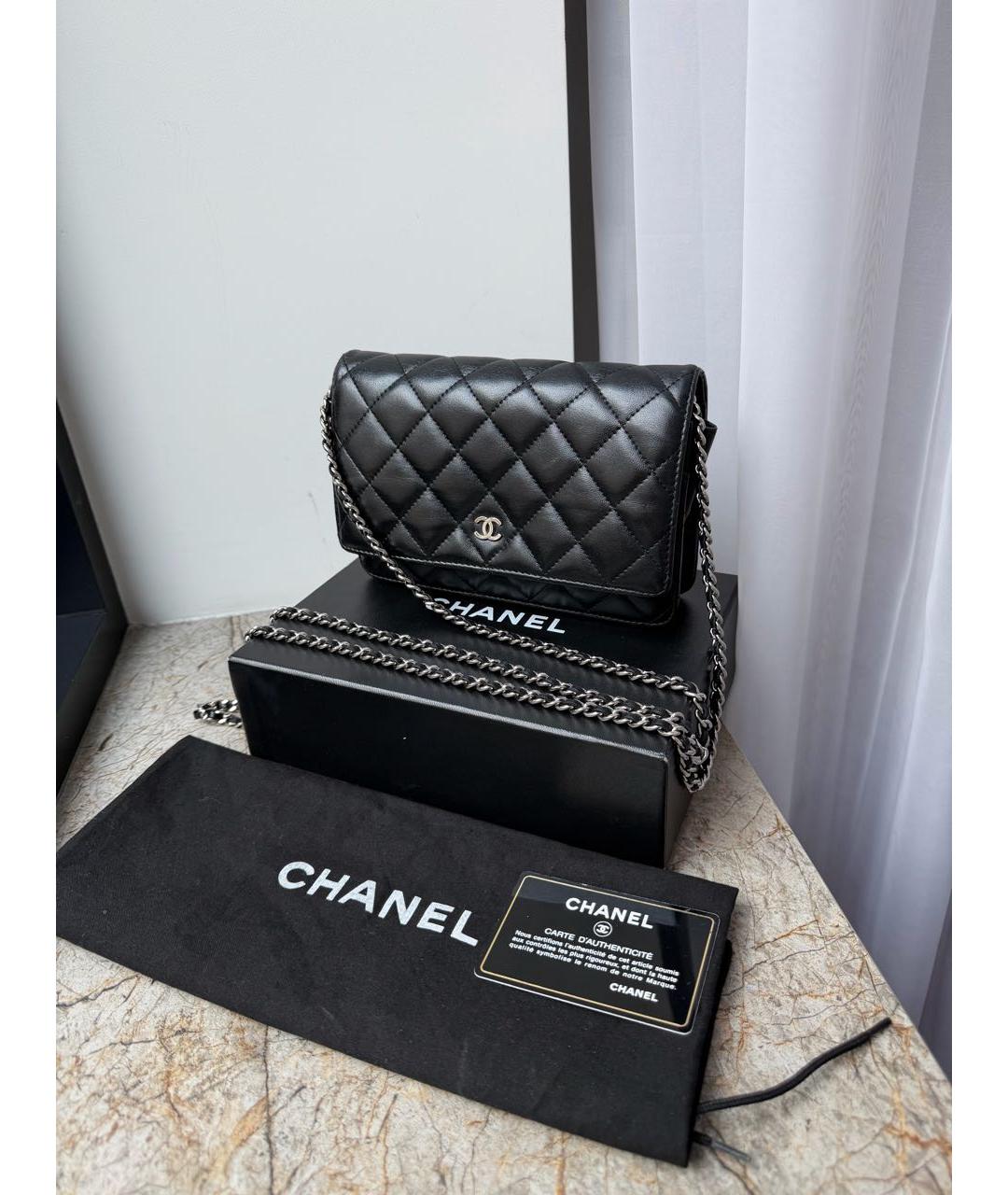 CHANEL Черная кожаная сумка через плечо, фото 2