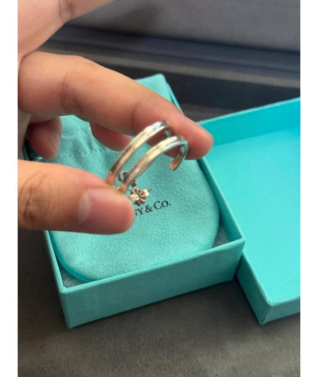 TIFFANY&CO Золотые серебряные серьги, фото 6