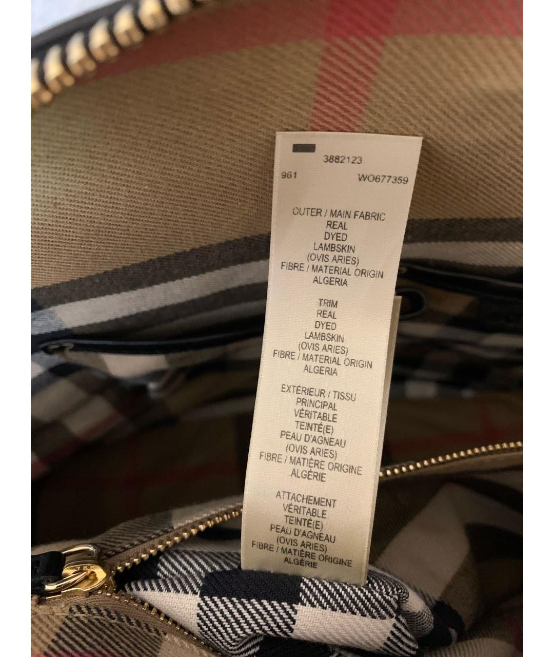 BURBERRY Черная кожаная сумка тоут, фото 7