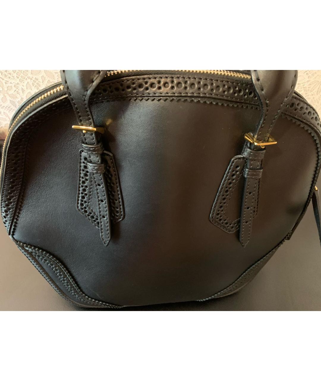 BURBERRY Черная кожаная сумка тоут, фото 2