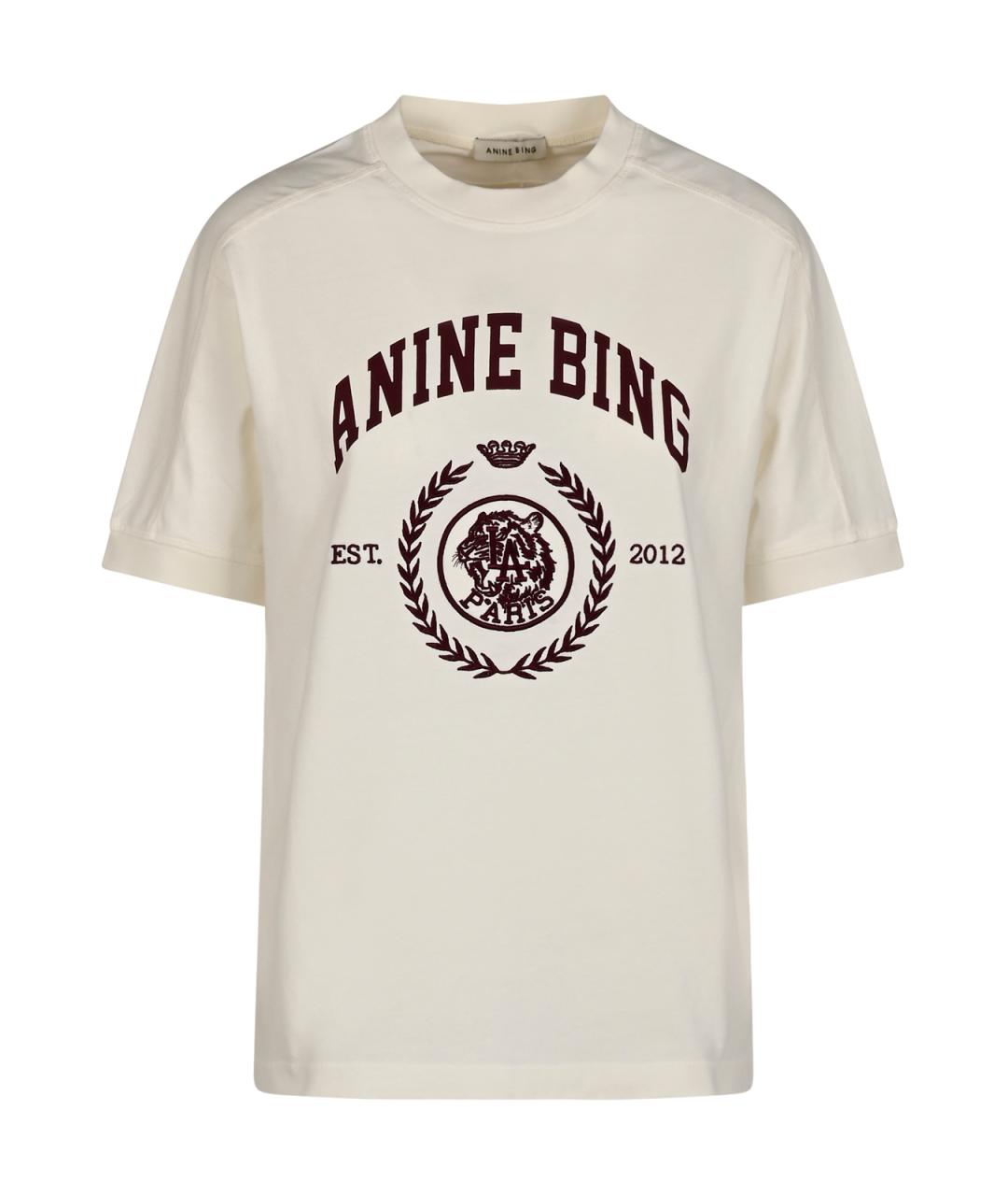 ANINE BING Бежевая футболка, фото 1