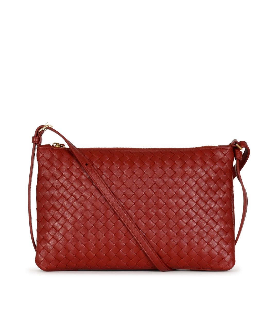 BOTTEGA VENETA Бордовая кожаная сумка через плечо, фото 1
