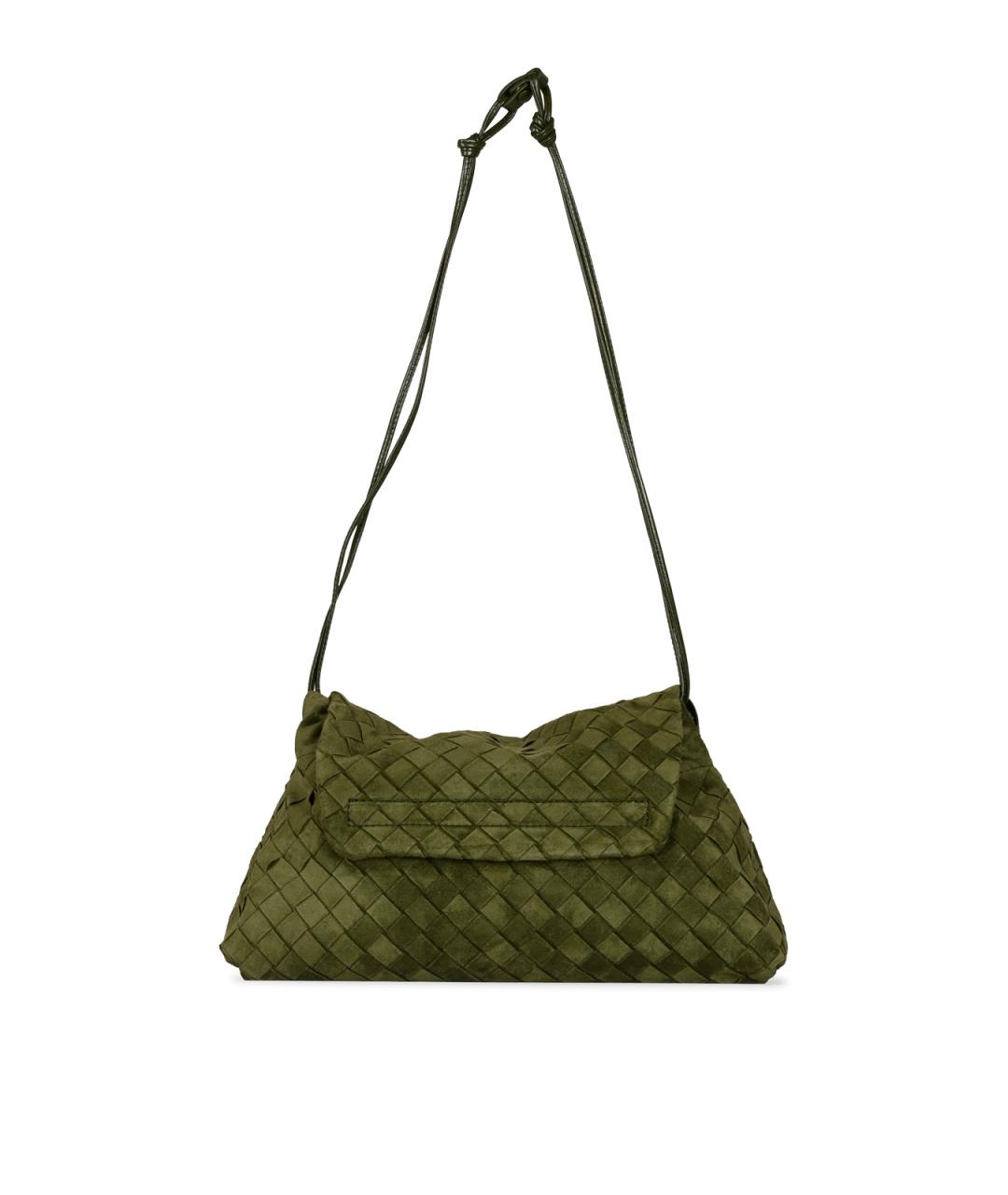 BOTTEGA VENETA Зеленая замшевая сумка через плечо, фото 3