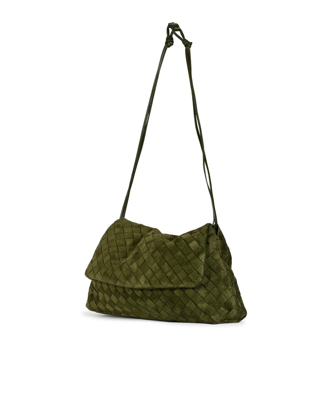 BOTTEGA VENETA Зеленая замшевая сумка через плечо, фото 2