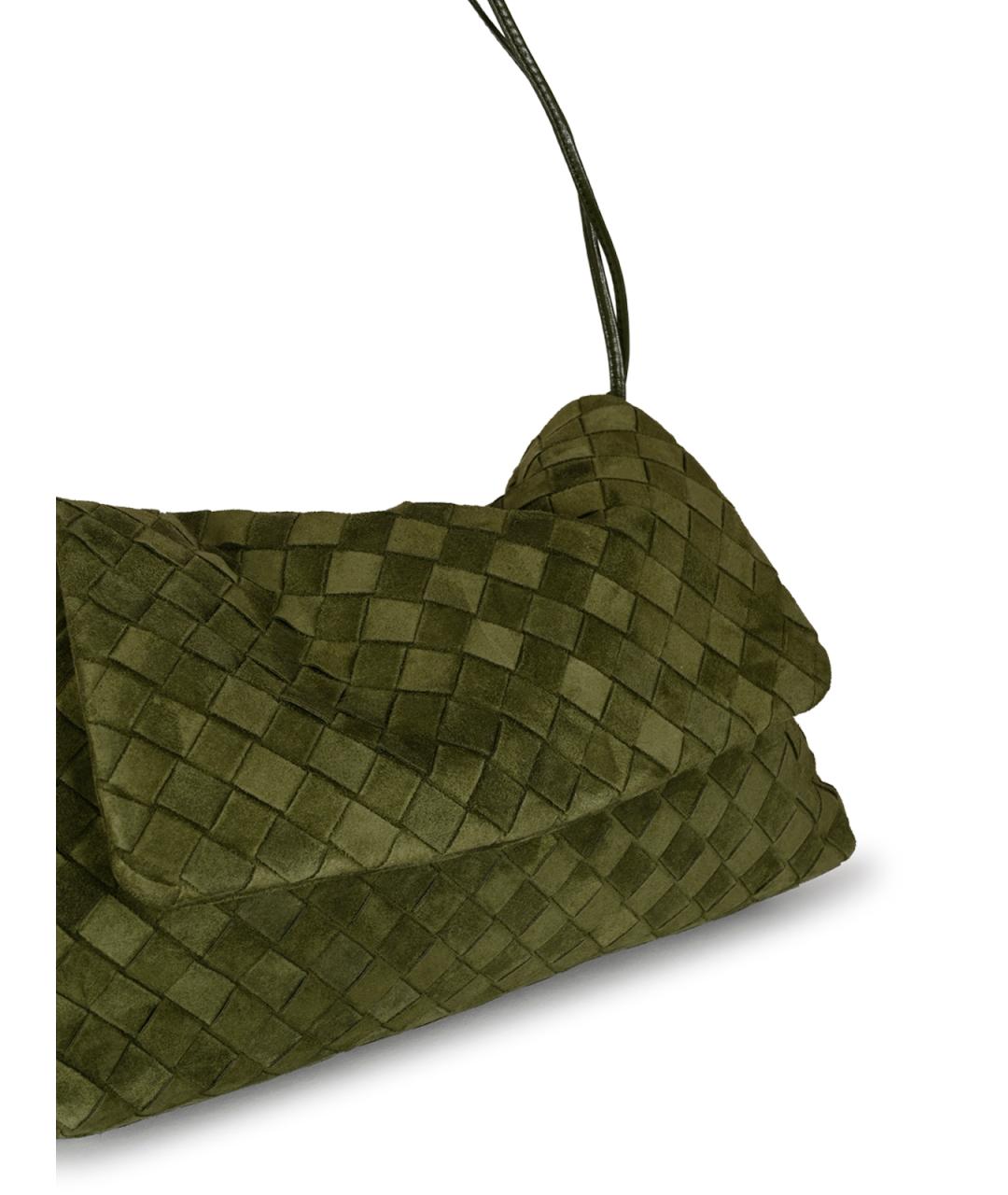 BOTTEGA VENETA Зеленая замшевая сумка через плечо, фото 4
