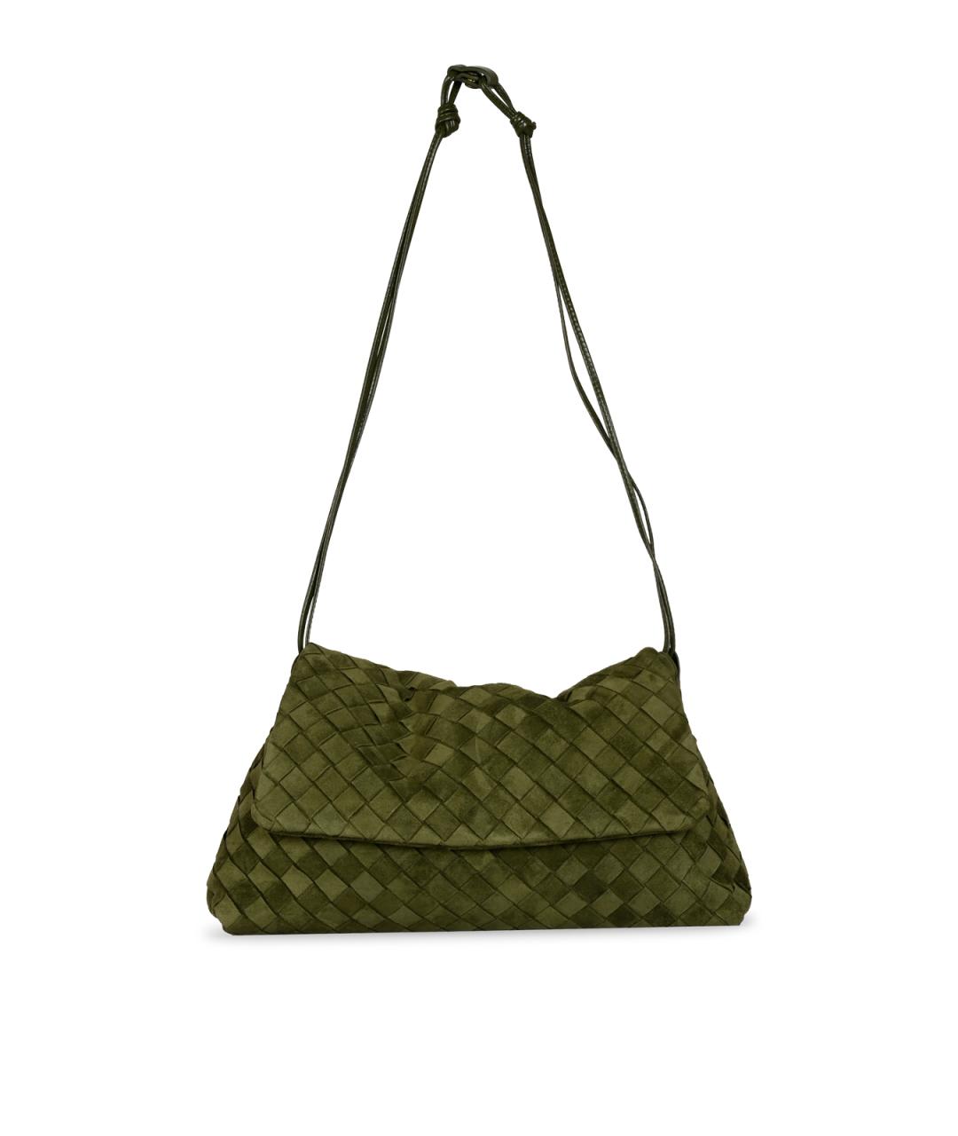 BOTTEGA VENETA Зеленая замшевая сумка через плечо, фото 1