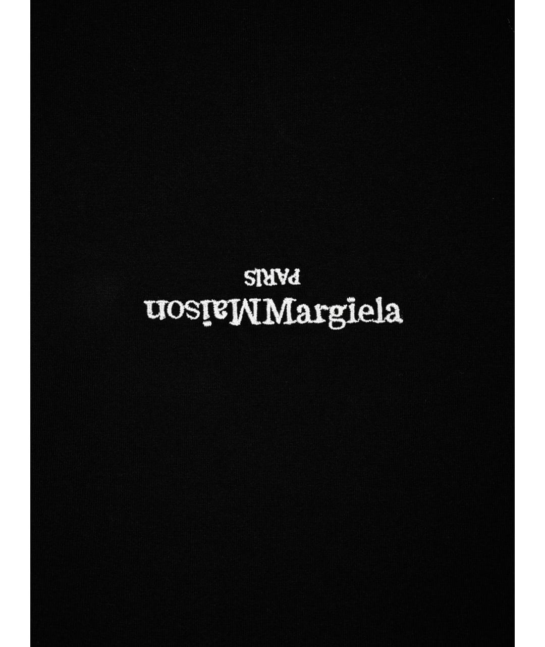 MAISON MARGIELA Черная хлопковая футболка, фото 3