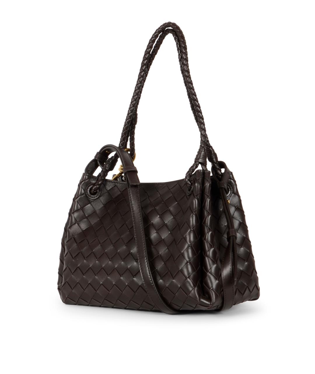 BOTTEGA VENETA Коричневая кожаная сумка тоут, фото 3