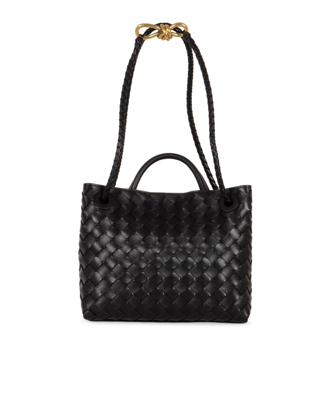 BOTTEGA VENETA Черная кожаная сумка тоут, фото 1