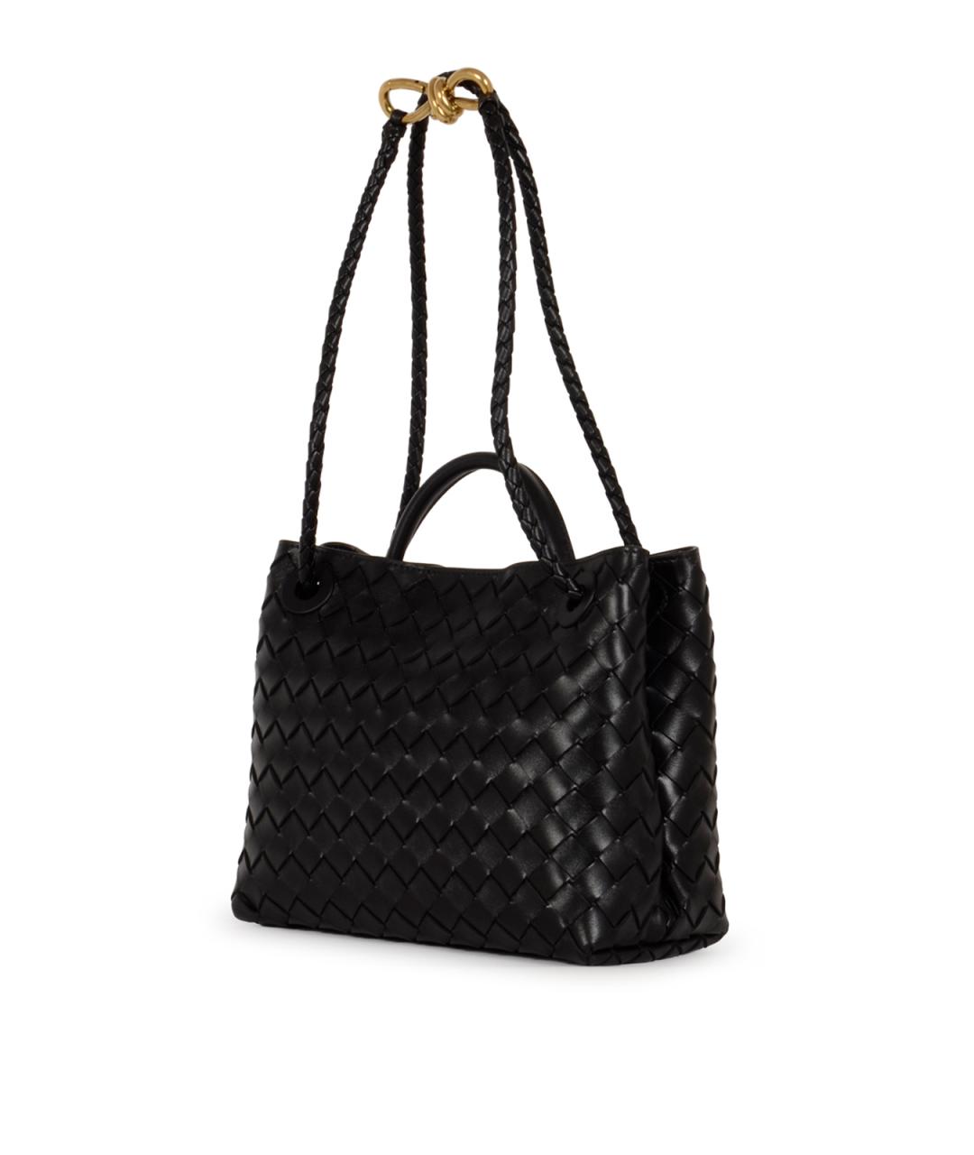 BOTTEGA VENETA Черная кожаная сумка тоут, фото 3