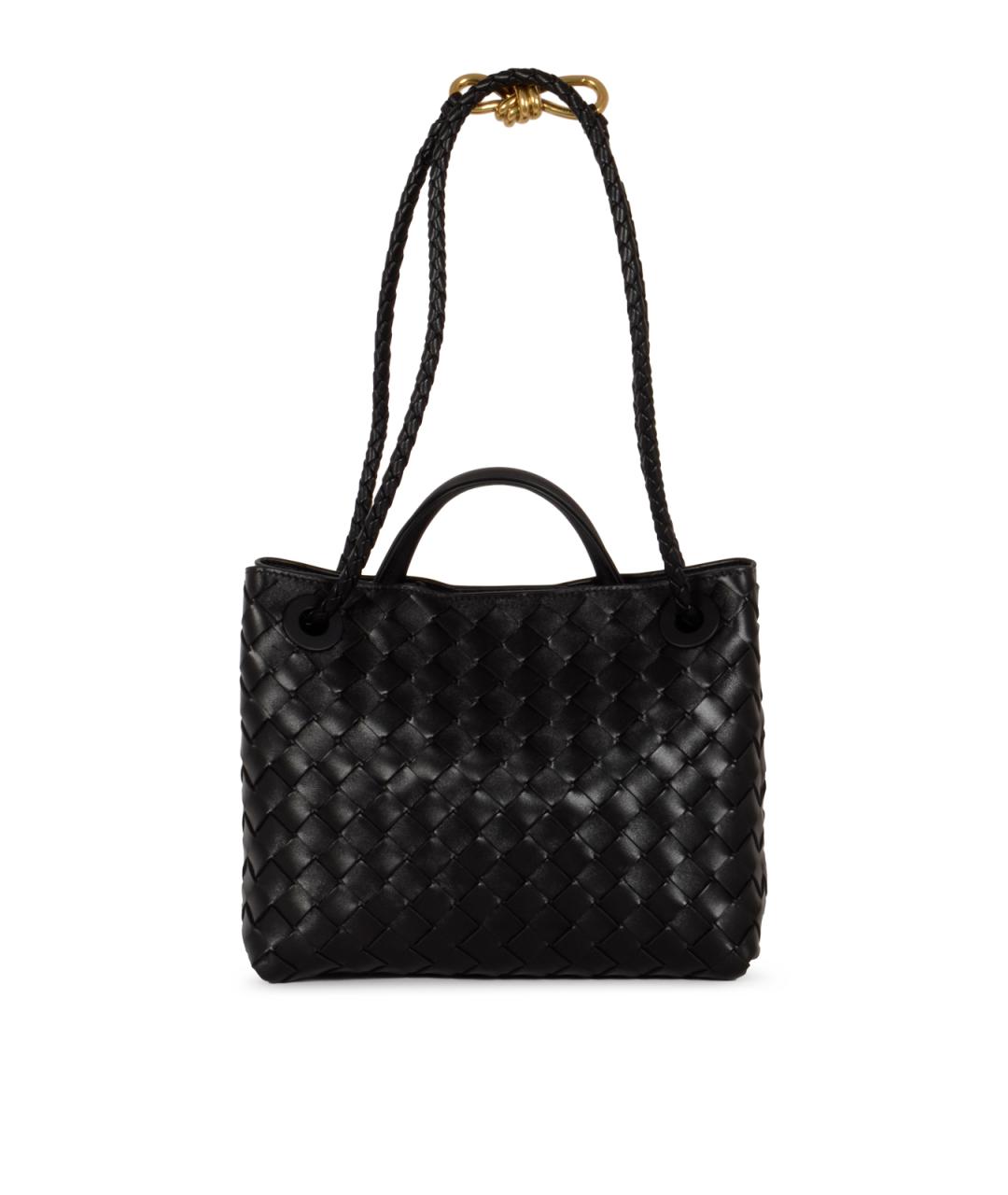 BOTTEGA VENETA Черная кожаная сумка тоут, фото 6