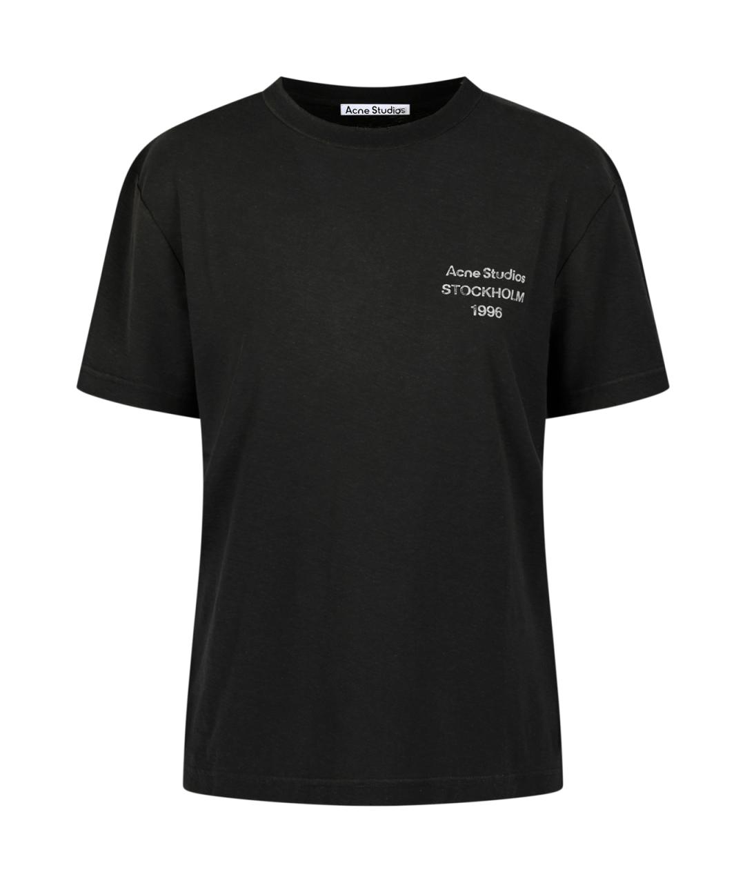 ACNE STUDIOS Черная хлопковая футболка, фото 1
