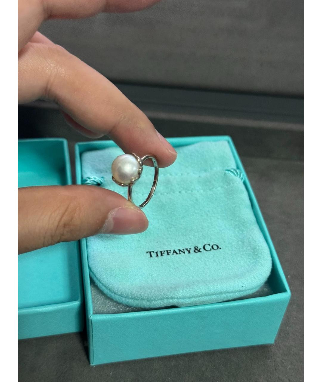 TIFFANY&CO Белое серебряное кольцо, фото 3